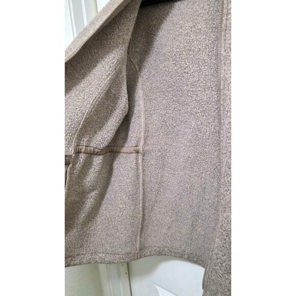 Lands End Women's Hooded Zip-Up Jacket Pockets Beige Heather Knit Size XL - Picture 5 of 10